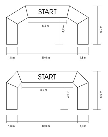 cieľový oblúk rozmery