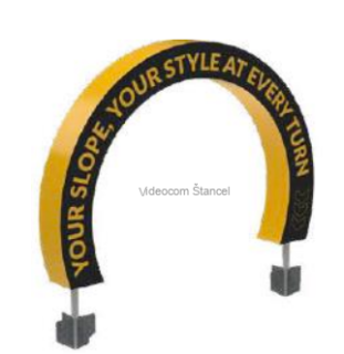 Oblúk olimpijský prispôsobiteľné prevedenie s 2 kovovými podstavcami v tvare hviezdy