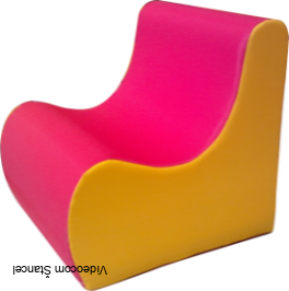 Zaoblené dvojfarebné malé kreslo